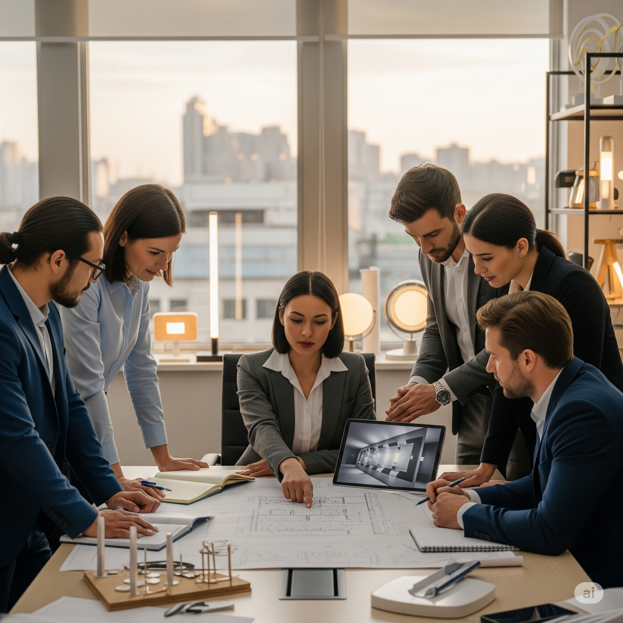 Experienced team on a project site